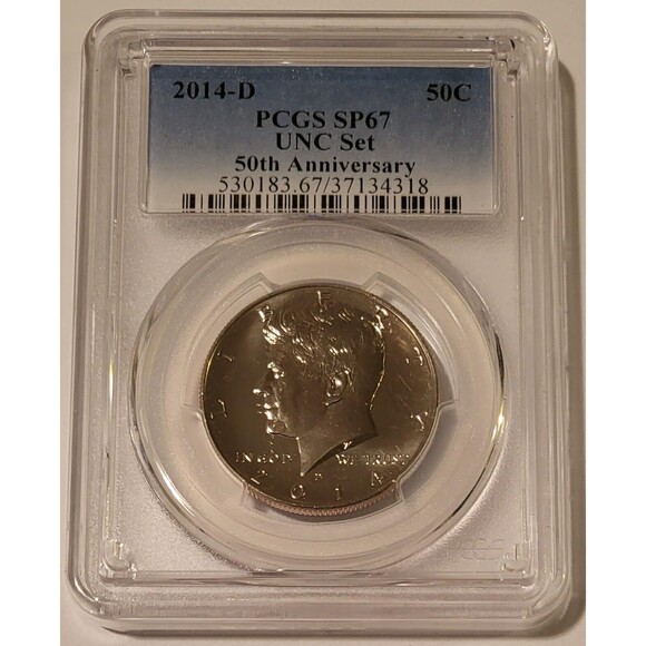 2014 D Kennedy Half Dollar SP67 PCGS 50th Anniversary - Picture 1 of 2